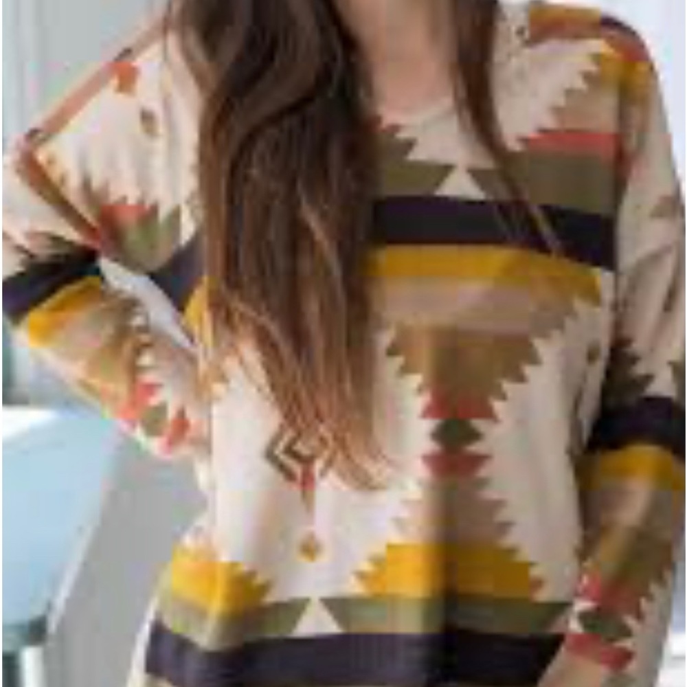Hesed woman's V neck long sleeve shirt (1X)